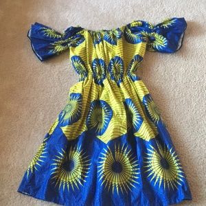 Green and Blue girl African dress